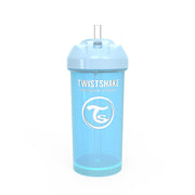 Twistshake® Lonček s slamico 360ml (12+m) Pastel Blue Twistshake