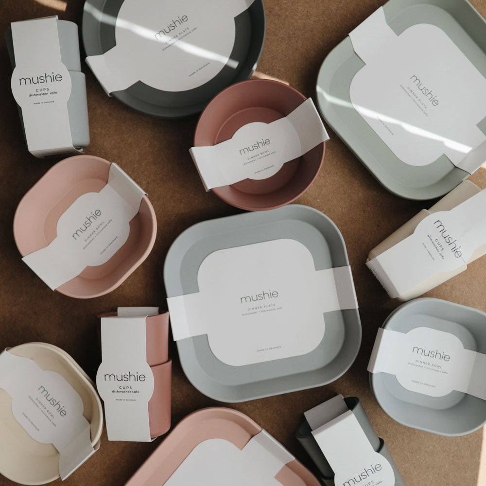 Mushie® Set dveh skledic Vanilla Mushie