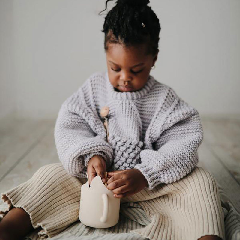 Mushie® Silikonska posodica za prigrizke Blush Mushie