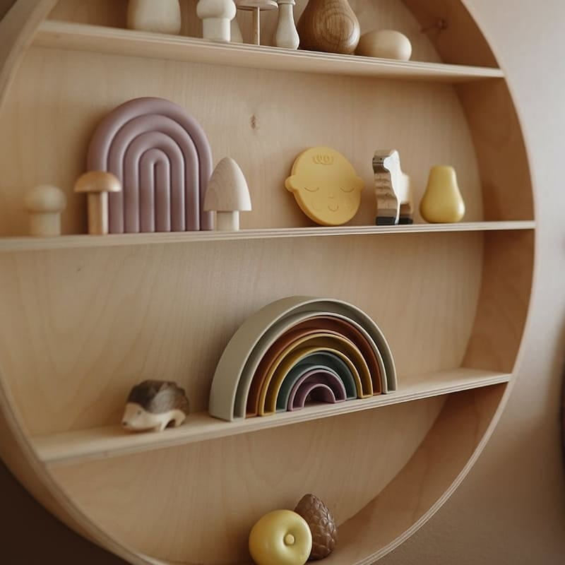 Mushie® Mavrica za zlaganje Rainbow Tropical Mushie