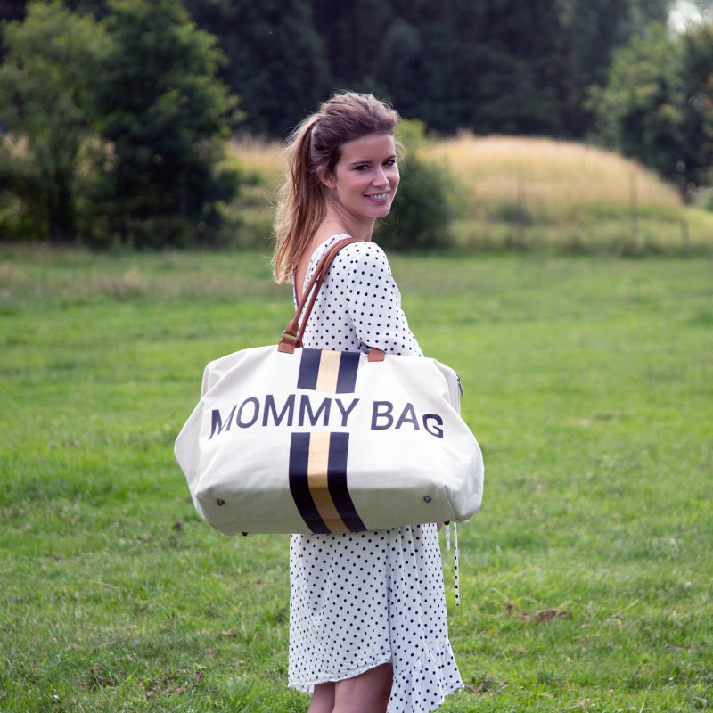 Childhome® Previjalna torba Mommy Bag Big Canvas Black/Gold Childhome