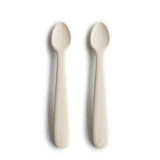 Mushie® Set de deux cuillères en silicone Ivory/Sand