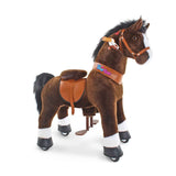 PonyCycle® Cheval sur roues Chocolate Brown avec sabot Blanc (4-7A)