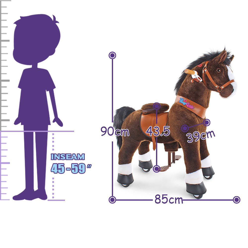 PonyCycle® Konjiček na kolesih - Chocolate Brown with White Hoof (4-8L) PonyCycle