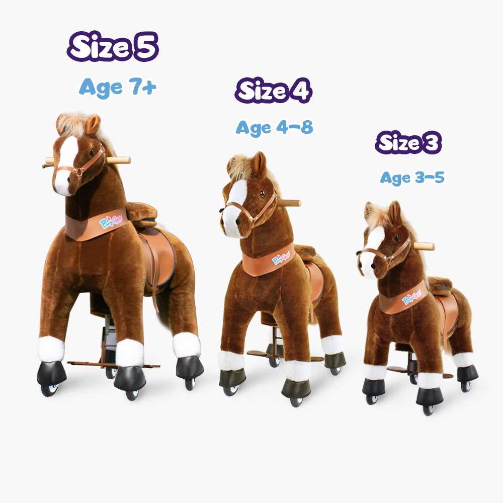 PonyCycle® Konjiček na kolesih - Brown with White Hoof (4-8L) PonyCycle