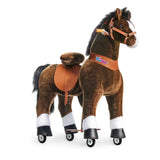 PonyCycle® Cheval sur roues Chocolate Brown avec sabot Blanc (7+)