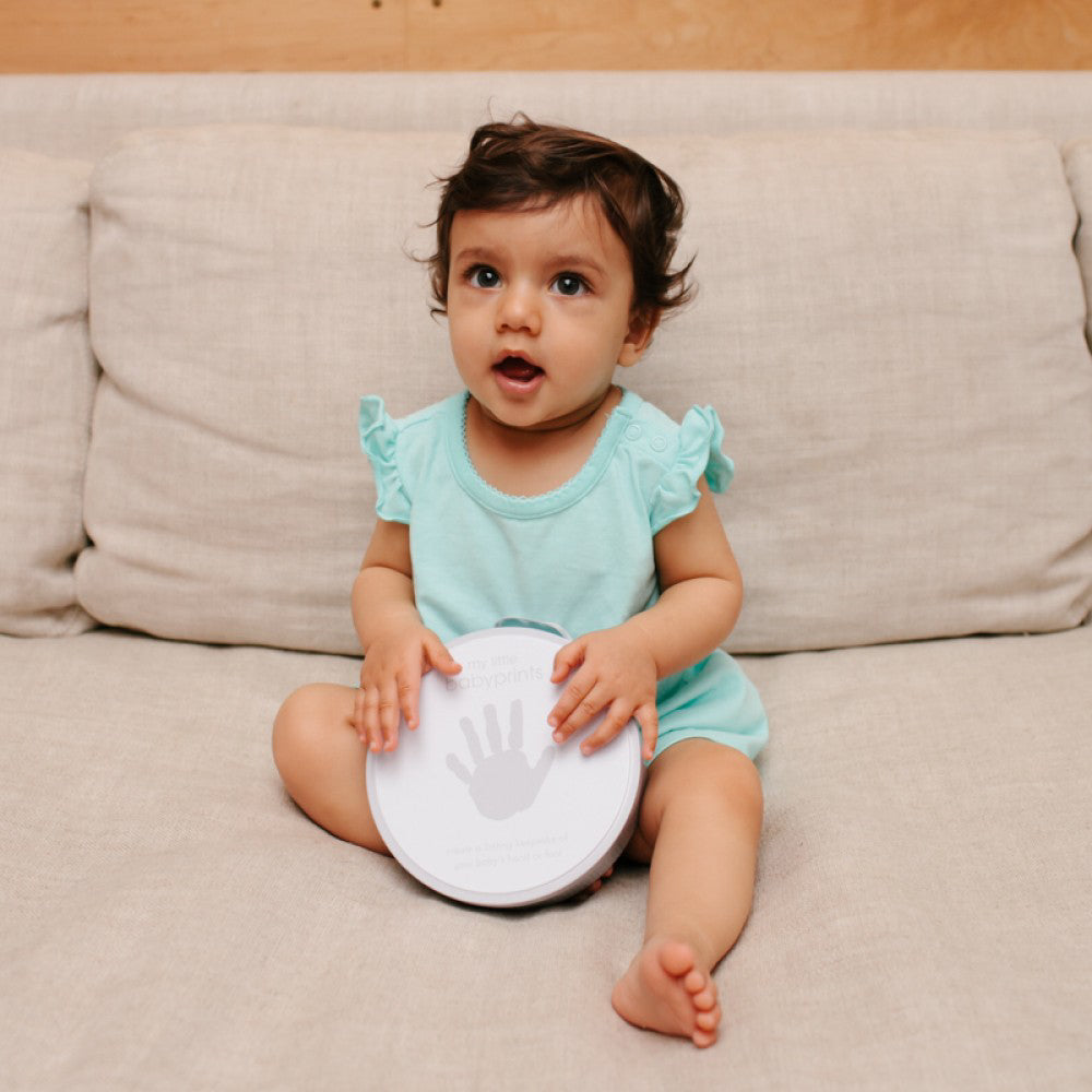 Pearhead® Moj Mali Odtis okrogla škatlica - Grey Pearhead