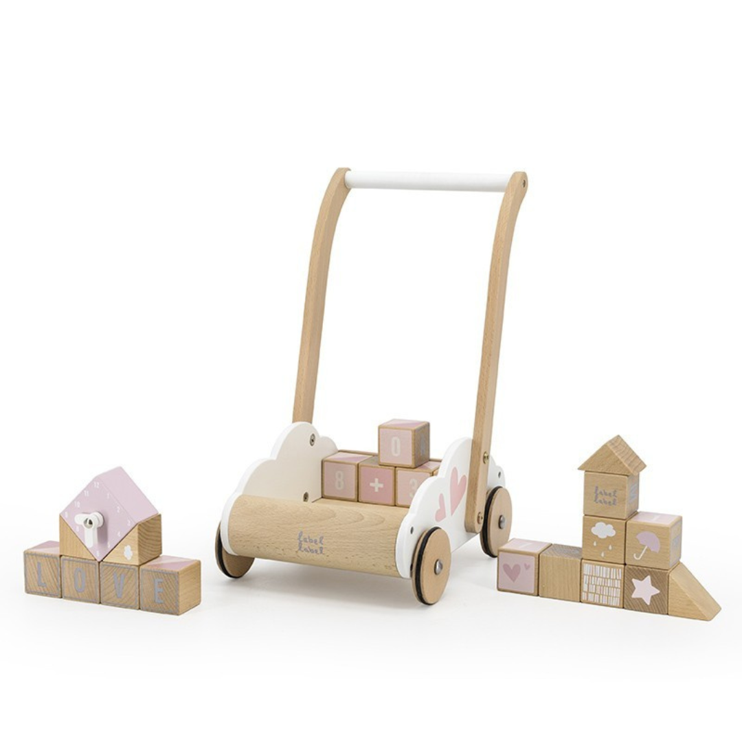 Label Label® Lesen aktivnostni voziček za pomoč pri hoji Pink Label Label