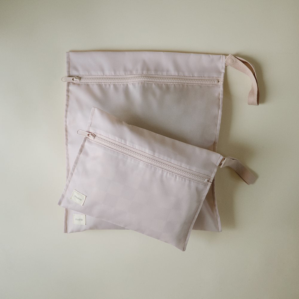 Mushie® Vodoodporna torbica za shranjevanje 2 kosa Blush Mushie