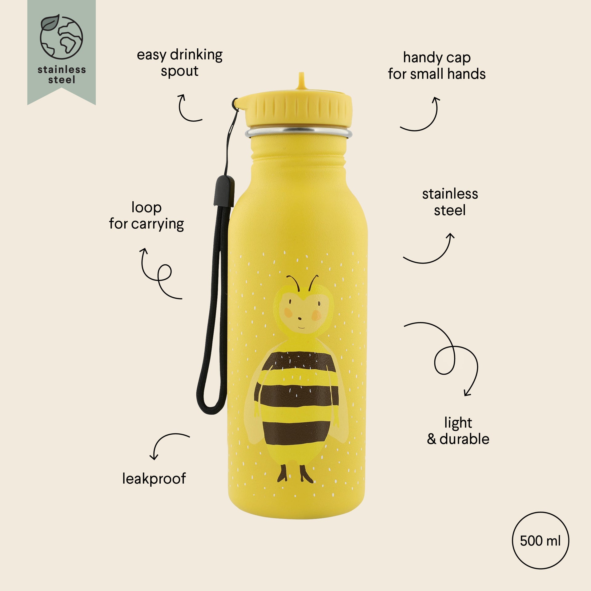 Trixie Baby® Otroška steklenička 500ml Mrs. Bumblebee Trixie Baby