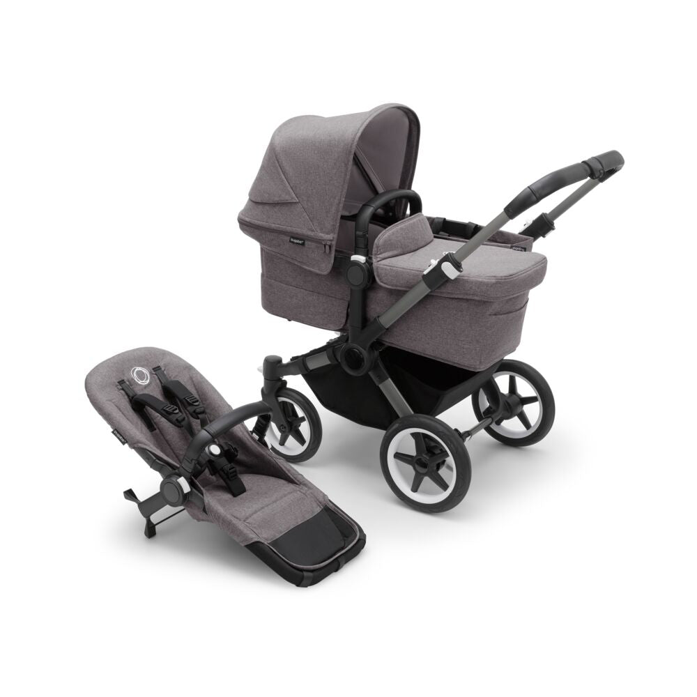 Bugaboo® Otroški voziček 2v1 DONKEY 5 Mono Complete Graphite/Grey Melange - Grey Melange Bugaboo