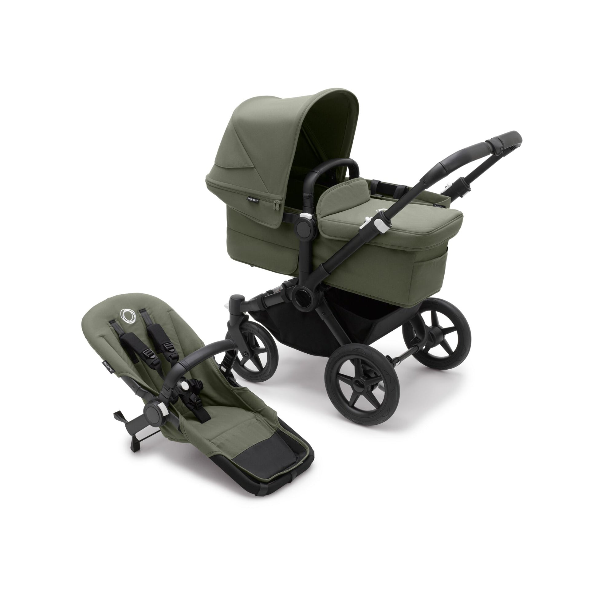 Bugaboo® Otroški voziček 2v1 DONKEY 5 Mono Complete Black/Forest Green - Forest Green Bugaboo