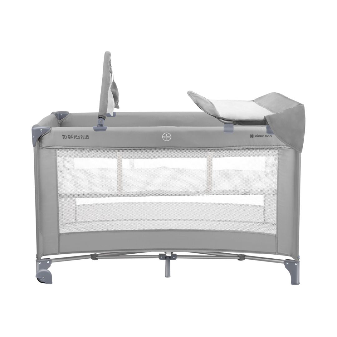 KikkaBoo® Prenosna posteljica 2 levels 125x65 So Gifted PLUS Grey KikkaBoo