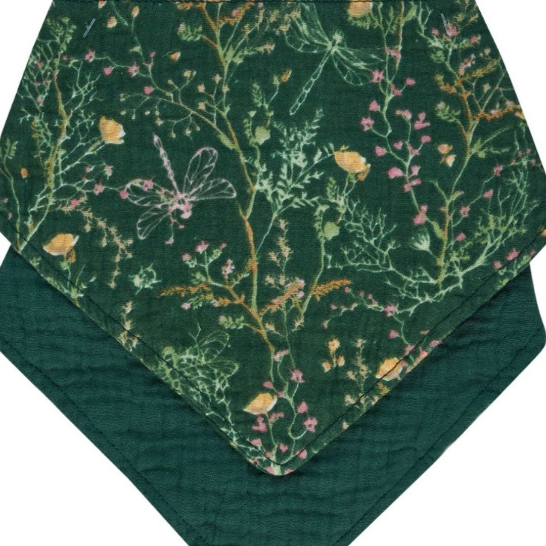 KikkaBoo® Set 2 slinčkov iz muslina Secret Garden Green KikkaBoo