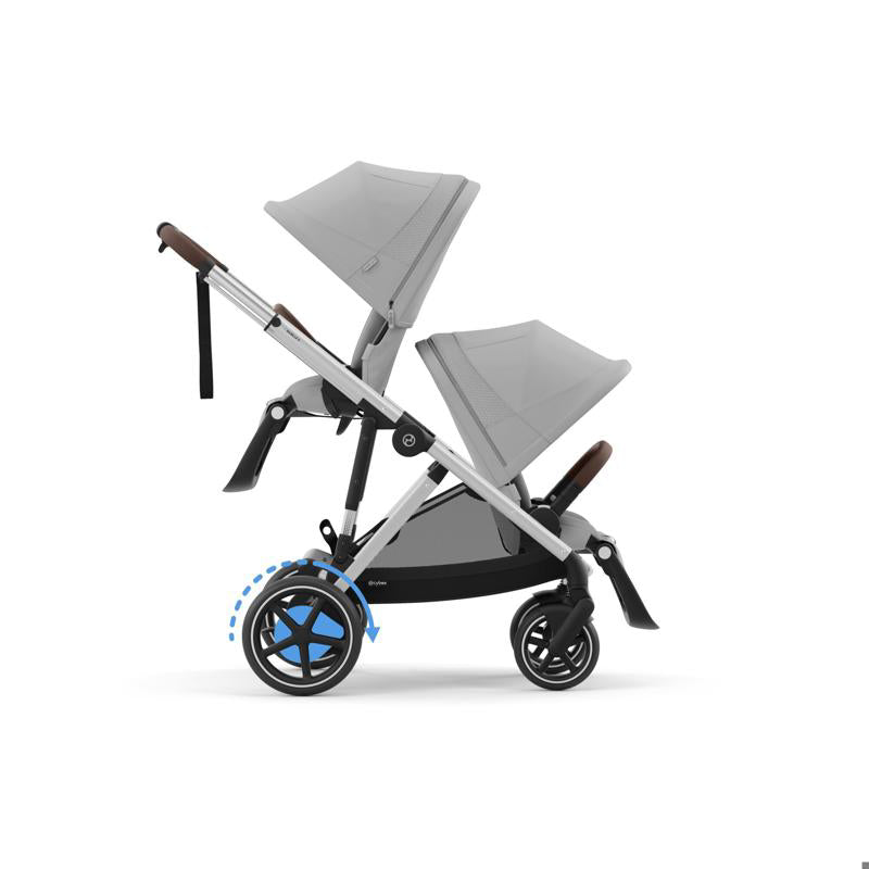 Cybex® Otroški voziček e-Gazelle™ S Stone Grey (Silver Frame) Cybex