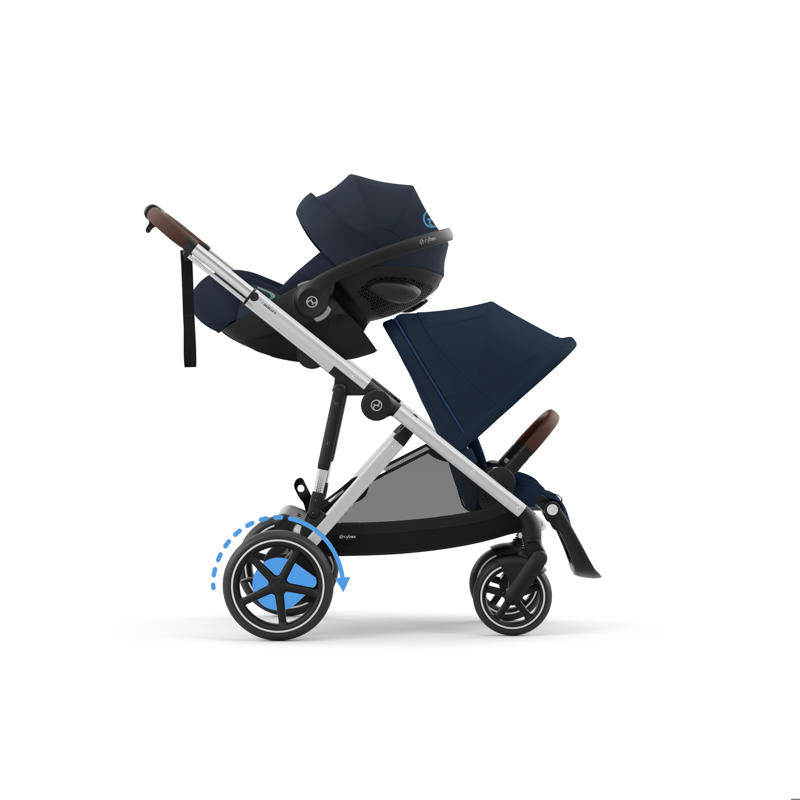 Cybex® Otroški voziček e-Gazelle™ S Ocean Blue (Silver Frame) Cybex