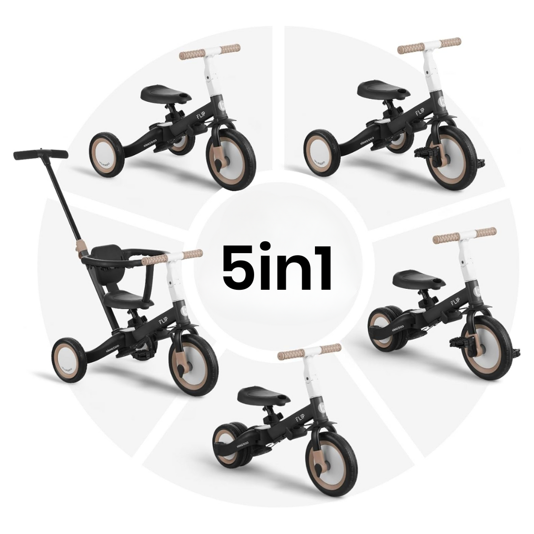 KikkaBoo® Otroški tricikel 5in1 Flip Black KikkaBoo
