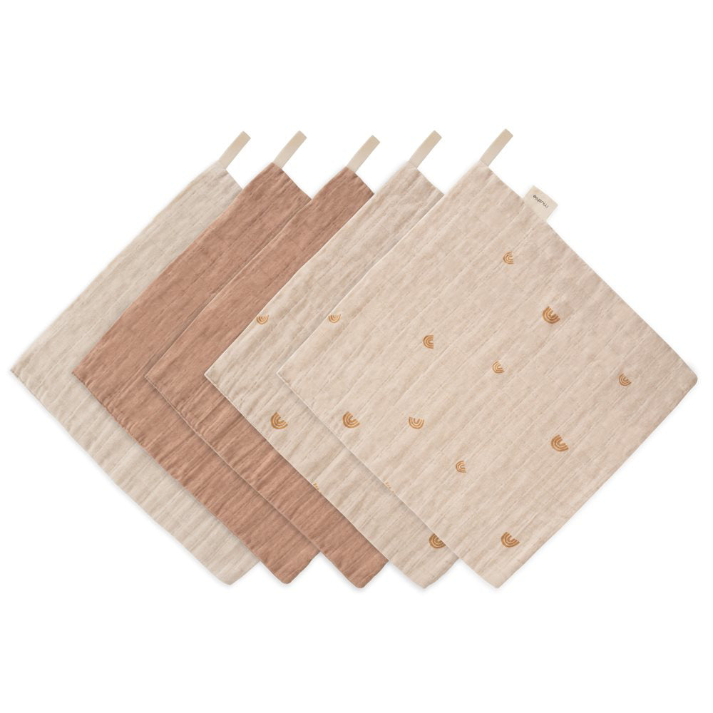 Mushie® Krpice za umivanje 5 kos Rainbow 30x30 Mushie
