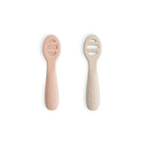 Mushie® First Feeding Baby Spoons 2-Pack Blush/Shifting Sand