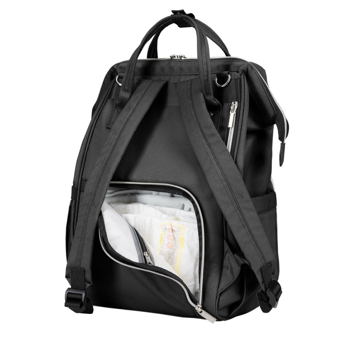 KikkaBoo® Previjalni nahrbtnik Siena Black & Silver 2025 KikkaBoo