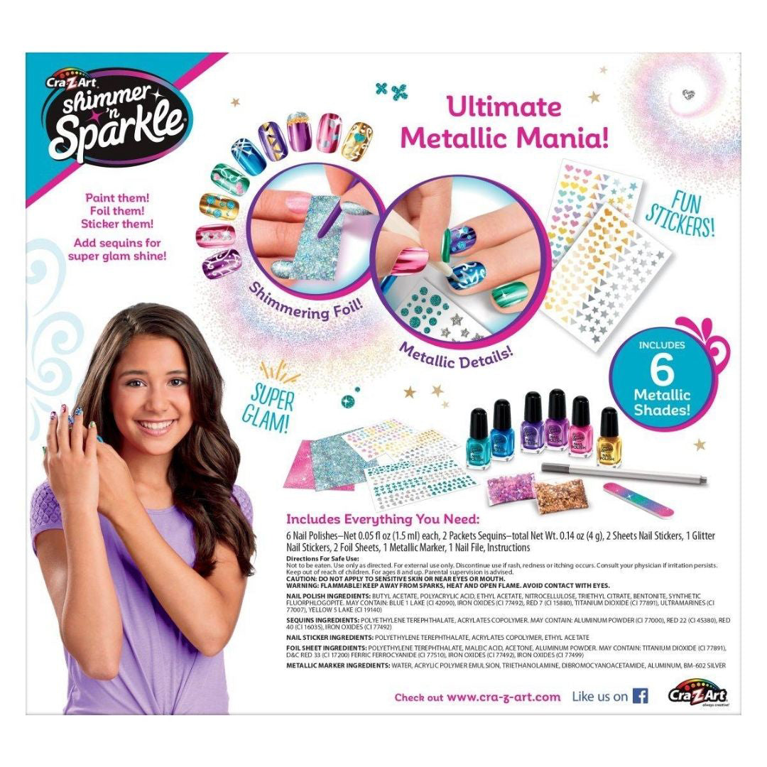 CrazArt® Set izdelovalec nohtov Nail Art Metalic Rainbow CrazArt