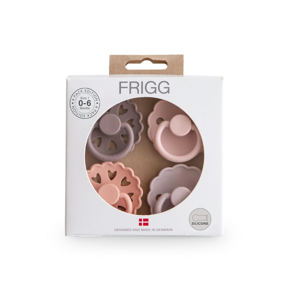Frigg® Set 4 dudic iz silikona Sunset Bliss (0-6m) FRIGG