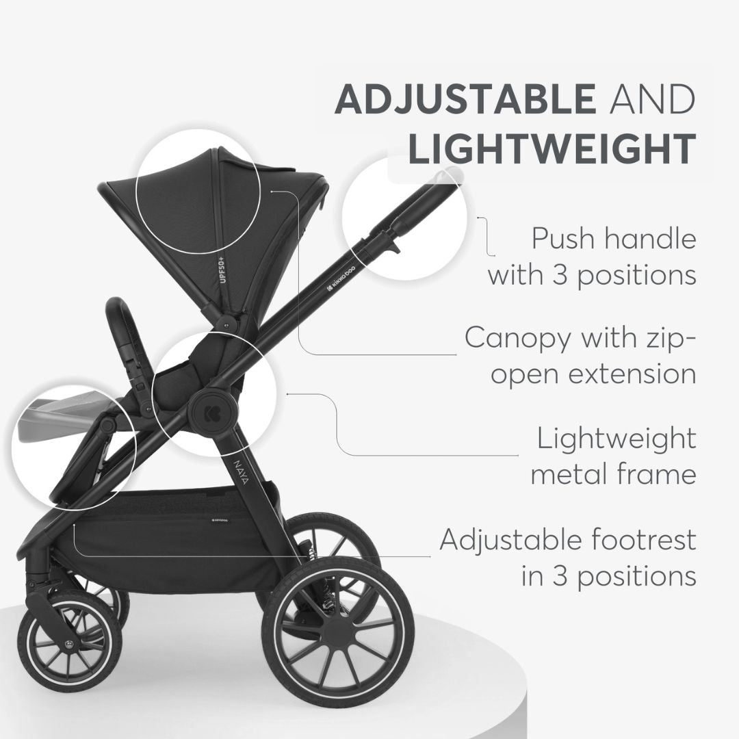 KikkaBoo® Otroški voziček s košaro 2v1 Naya Black KikkaBoo