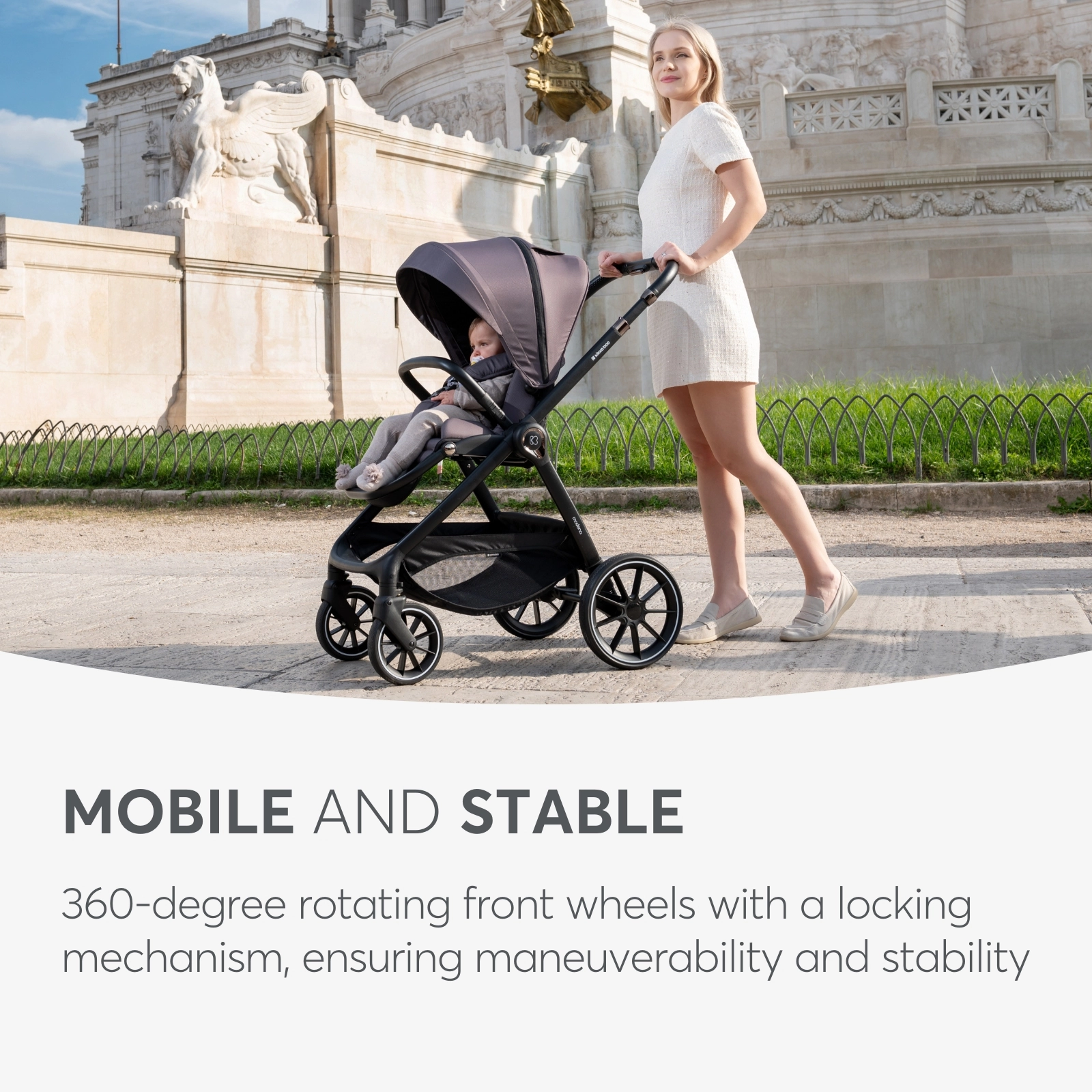 KikkaBoo® Otroški voziček s košaro 3v1 Modena Dark Grey KikkaBoo