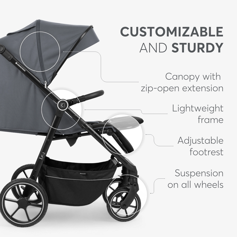 KikkaBoo® Otroški voziček Lucy Grey KikkaBoo