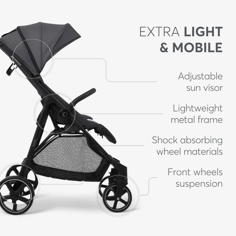 KikkaBoo® Otroški voziček Alexa Black KikkaBoo