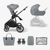 KikkaBoo® Stroller 2in1 with carrycot Thea Grey