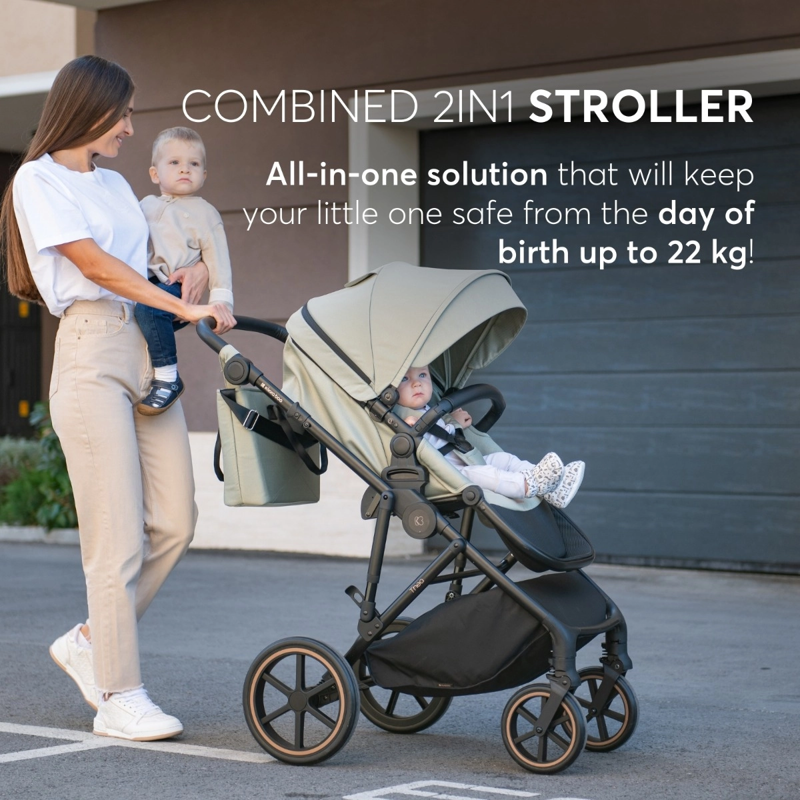 KikkaBoo® Otroški voziček s košaro 2v1 Thea Black KikkaBoo