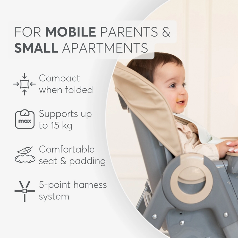 KikkaBoo® Otroški stol za hranjenje Comfy+ Mint KikkaBoo