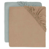 Jollein® Fitted Sheet Jersey 40/50x80/90 Sea Green/Biscuit 2 Pack