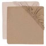 Jollein® Fitted Sheet Jersey 40/50x80/90 Wild Rose/Biscuit 2 Pack