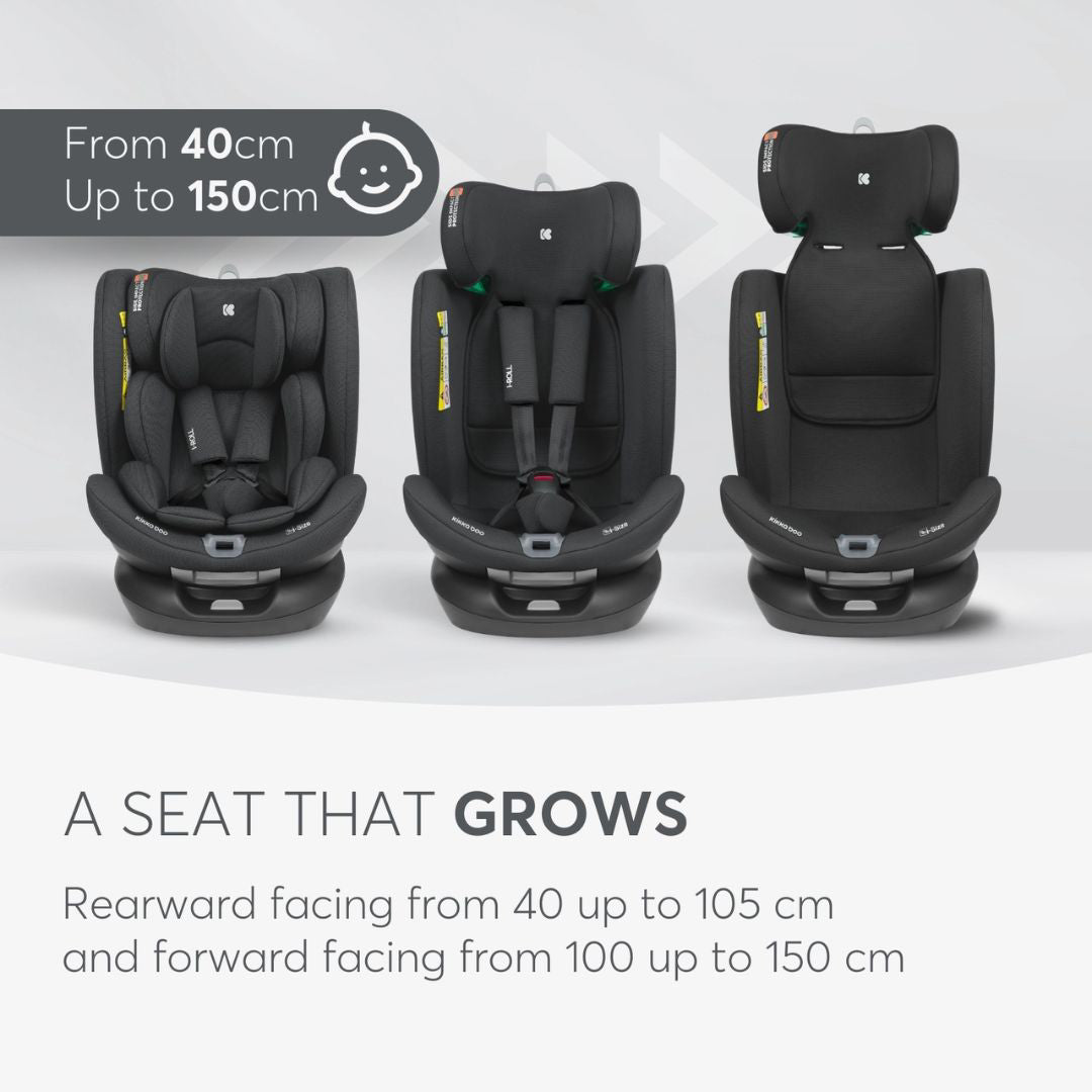 KikkaBoo® Otroški avtosedež 360 i-Roll i-SIZE (40-150 cm) Black KikkaBoo