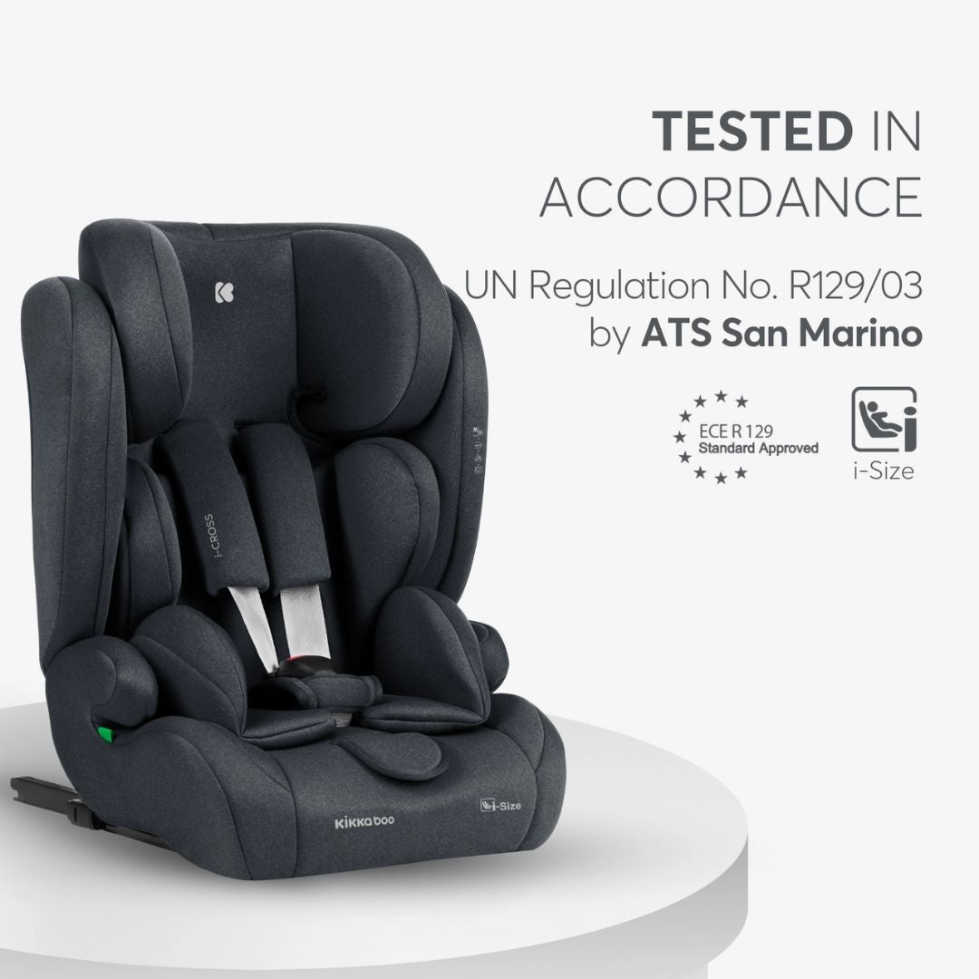KikkaBoo® Otroški avtosedež i-Cross i-SIZE (76-150 cm) Dark Grey KikkaBoo