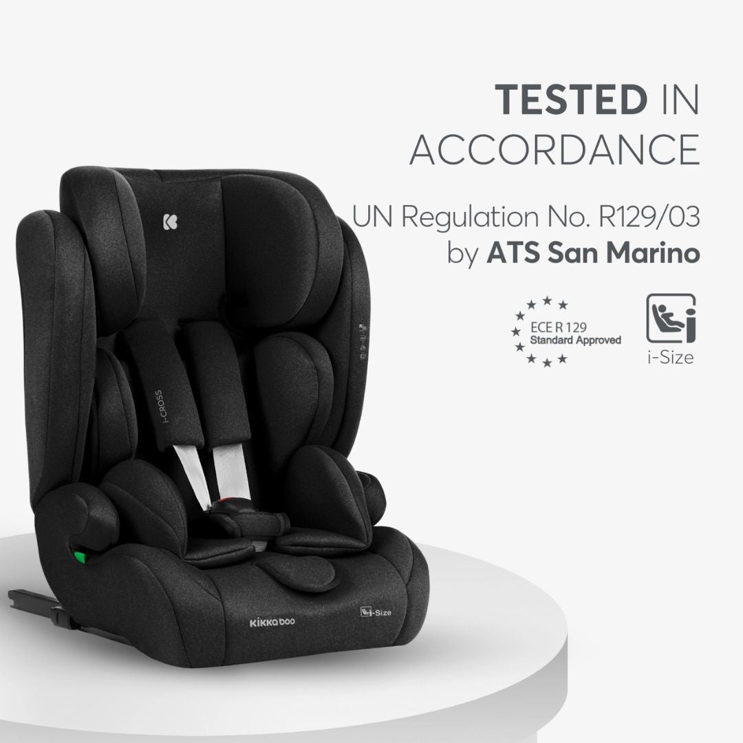 KikkaBoo® Otroški avtosedež i-Cross i-SIZE (76-150 cm) Black KikkaBoo
