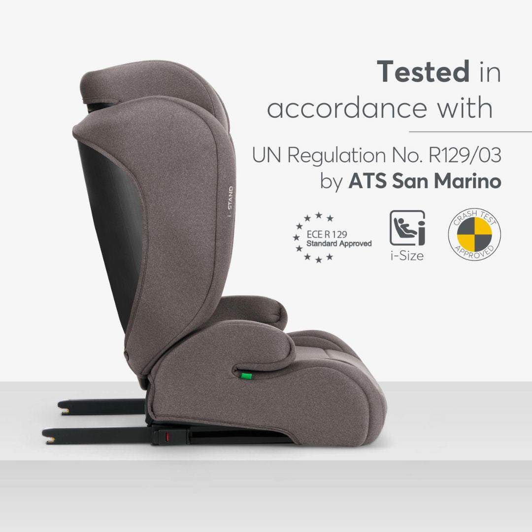 KikkaBoo® Otroški avtosedež i-Stand i-SIZE (100-150 cm) Brown KikkaBoo