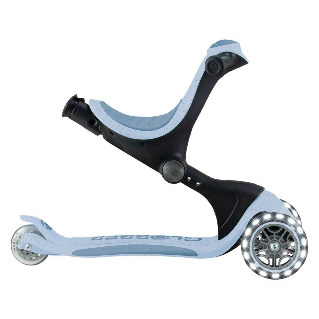 Globber® Zložljivi otroški skiro GO UP deluxe 360° s svetlečimi kolesi Blueberry Globber