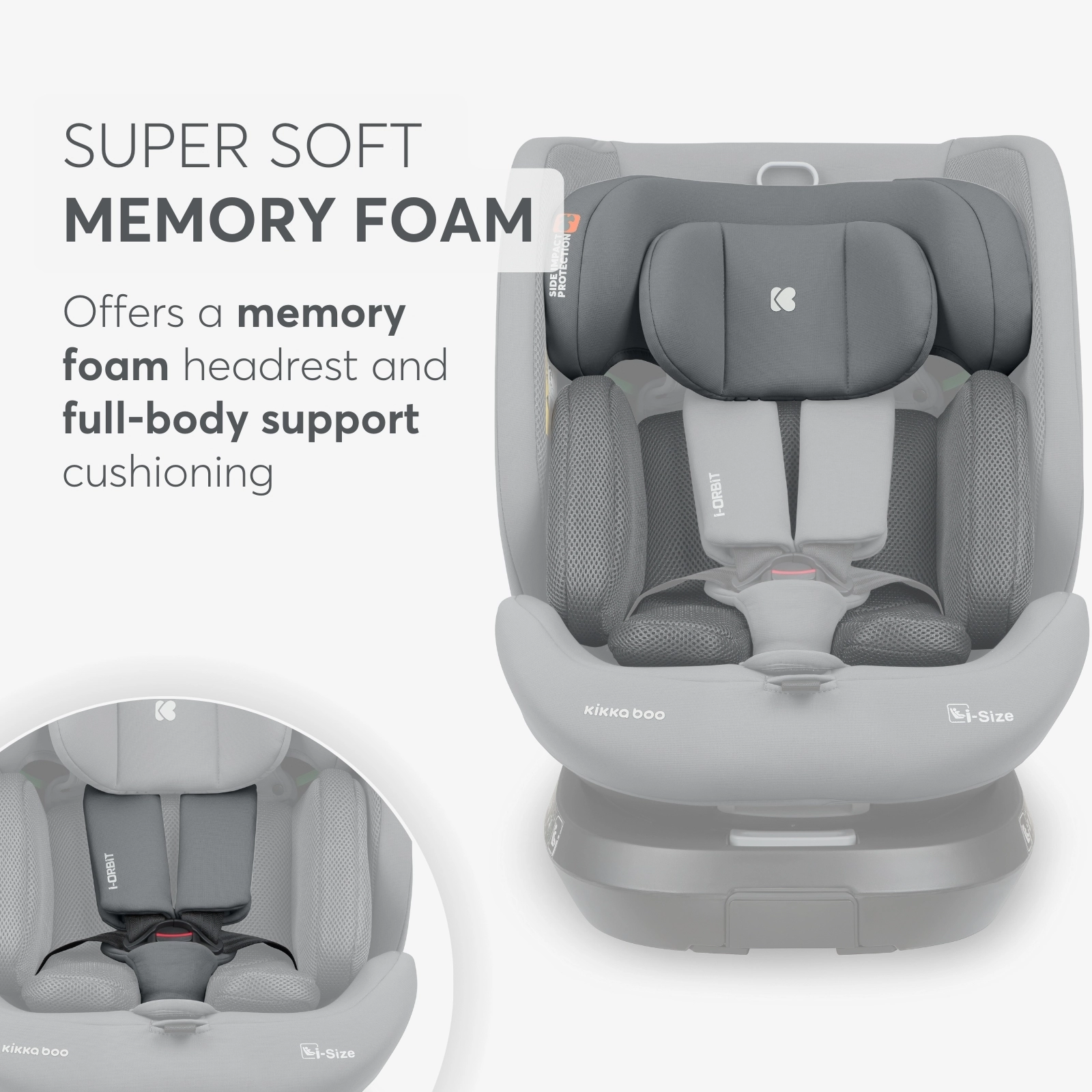KikkaBoo® Otroški avtosedež 360° i-Orbit i-SIZE (40-150 cm) Dark Grey 2025 KikkaBoo