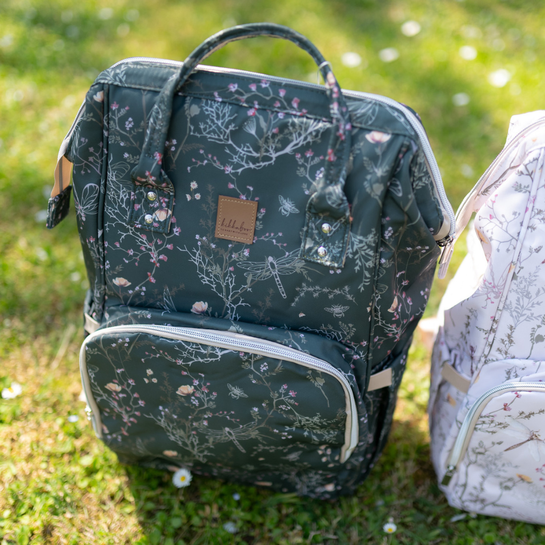 KikkaBoo® Previjalni nahrbtnik Siena Luxe Secret Garden Deep Green KikkaBoo