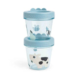 Done by Deer® Set de 2 bols à collation Tiny Farm Blue