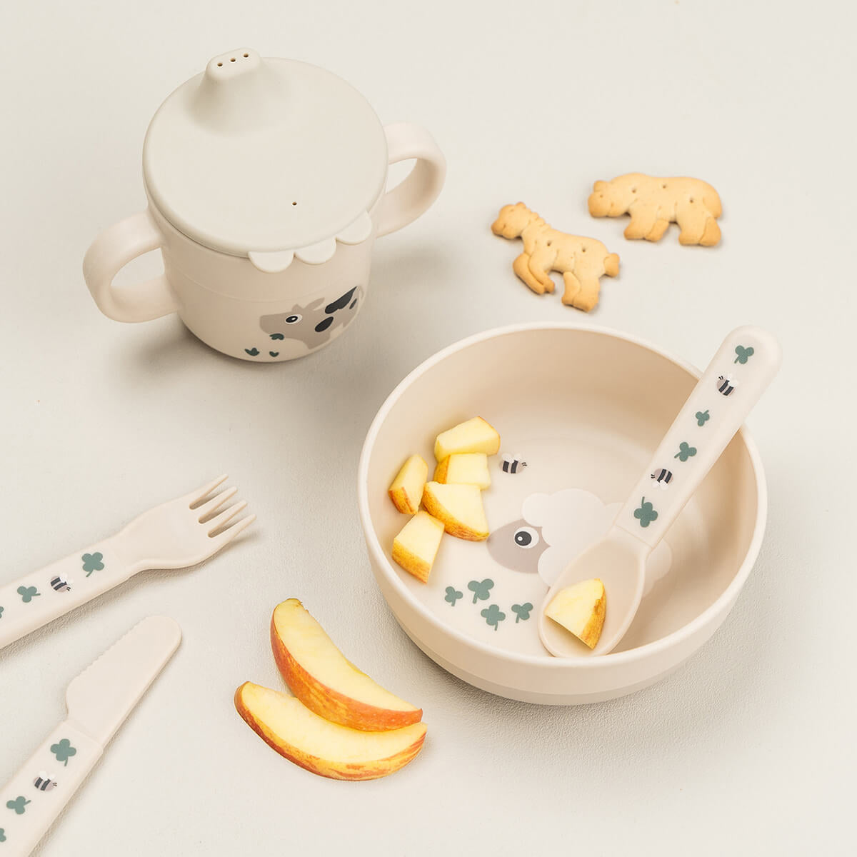 Done by Deer® Otroška skledica Foodie Tiny Farm Sand Done by Deer