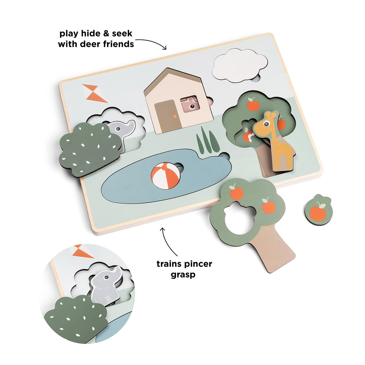 Done by Deer® Lesena sestavljanka Deer Friends Done by Deer