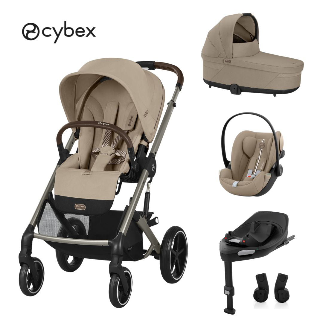 Cybex® Otroški voziček 4v1 Balios S Lux + Avtosedež Cloud G + IsoFix baza G Almond Beige Cybex