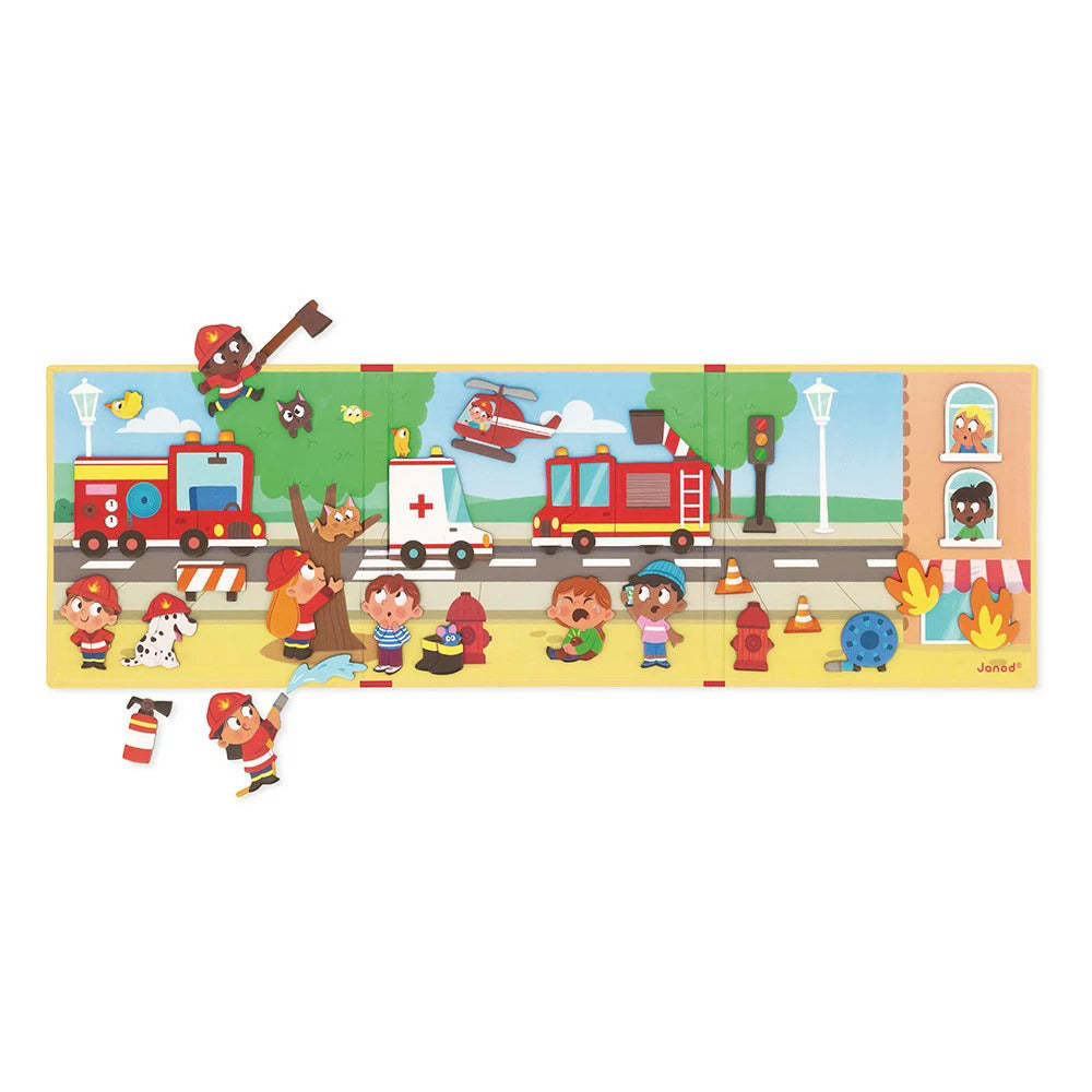 Janod® Magnetna knjiga Firefighters Janod
