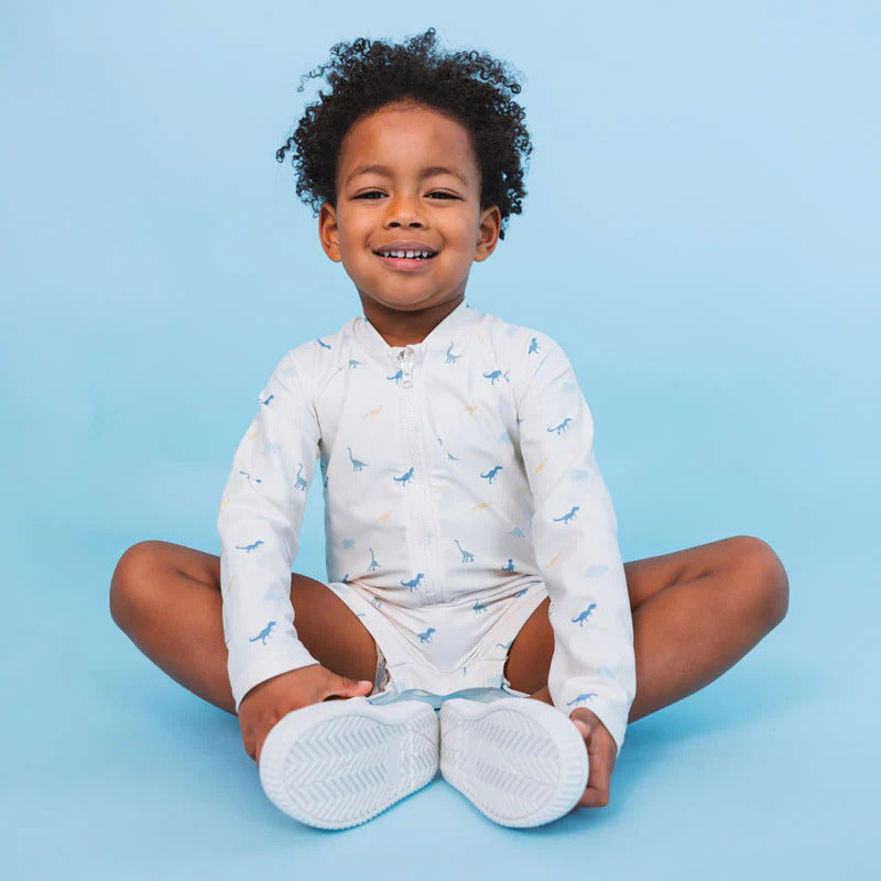 Swim Essentials® Otroške enodelne kopalke z rokavi Dino Swim Essentials