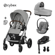 Cybex® Otroški voziček 4v1 Balios S Lux + Avtosedež Cloud G + IsoFix baza G Stone Grey (+ Rain cover) Cybex