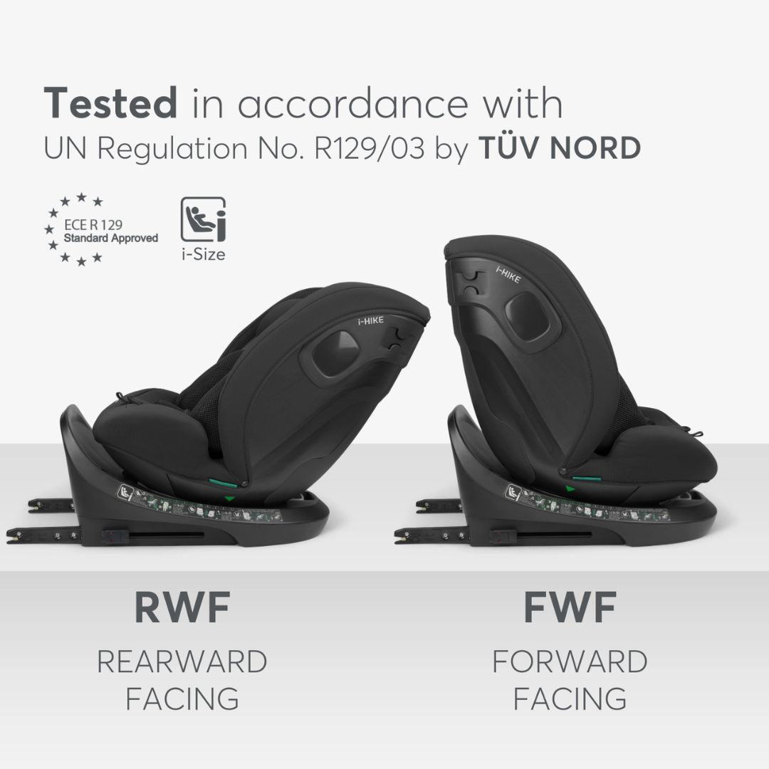 KikkaBoo® Otroški avtosedež 360° i-Hike i-SIZE (40-150 cm) Black 2025 KikkaBoo
